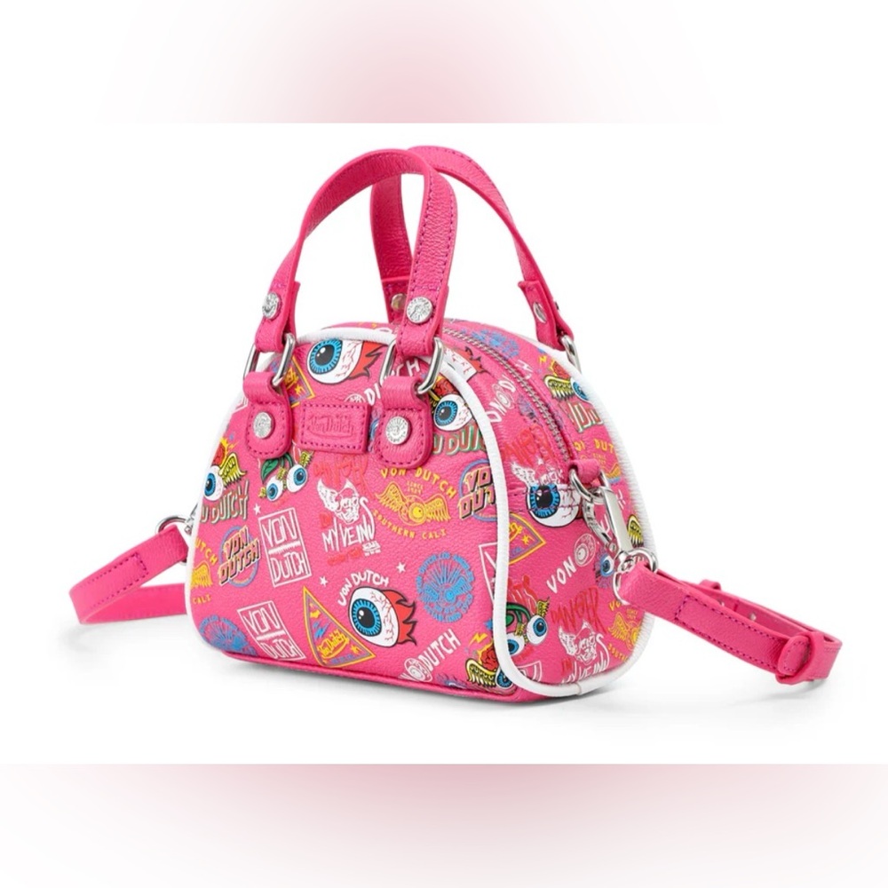 NWT VON DUTCH MINI BOWLING BAG - HOT PINK JAX - Picture 2 of 5